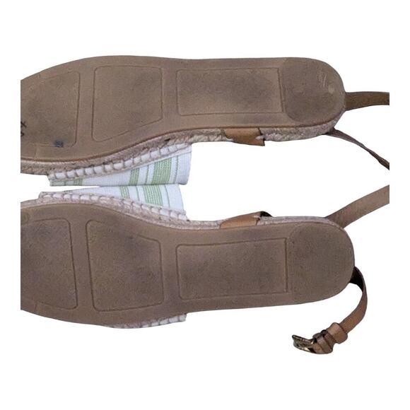 Tory Burch Espadrille Sandal Womens Size 9 Awning Ivory Green - Picture 6 of 9